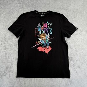 RS1NE T-Shirt Mens 2XL Black Ain't No Love Cupid Graphic Short Sleeve Tee